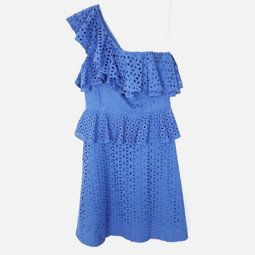 Lilly Pulitzer Blue One-Shoulder Ruffled Sundress